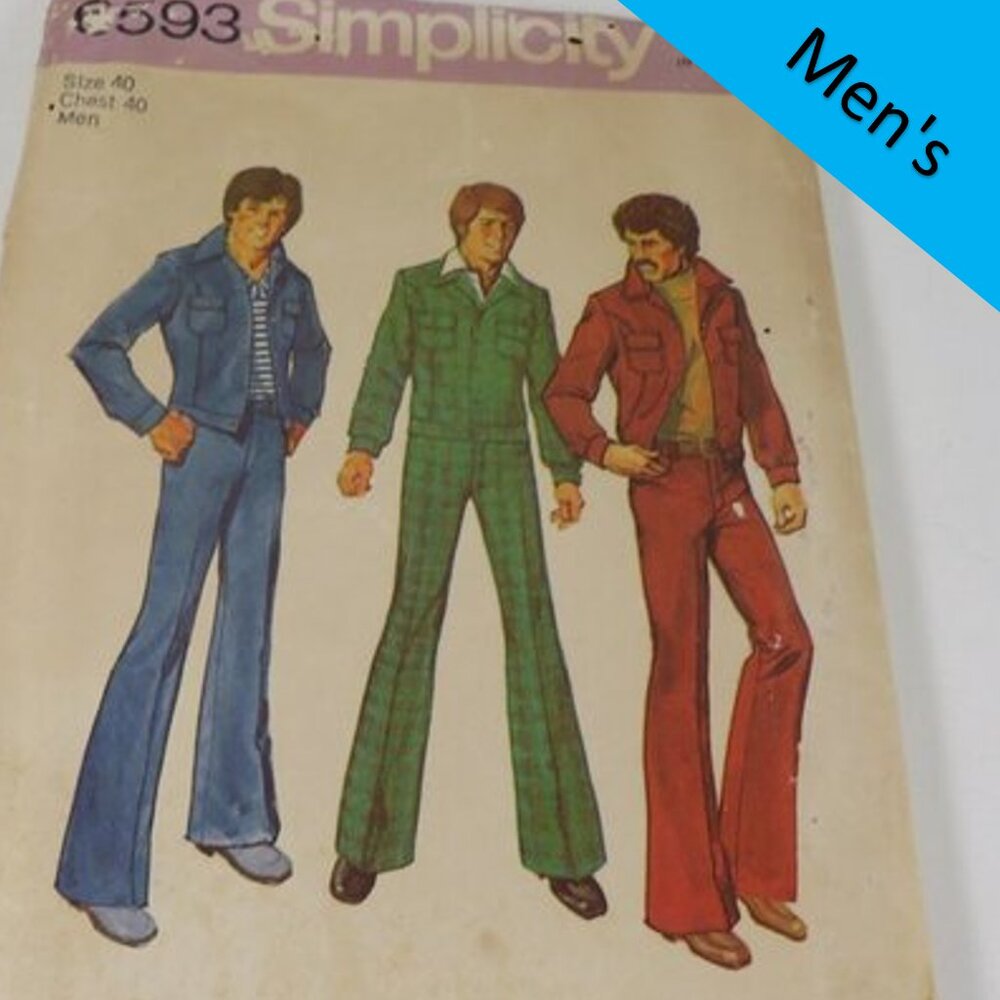 Simplicity 6593 clothing pattern size 40 Jacket, Jeans -wide leg/bell bottoms